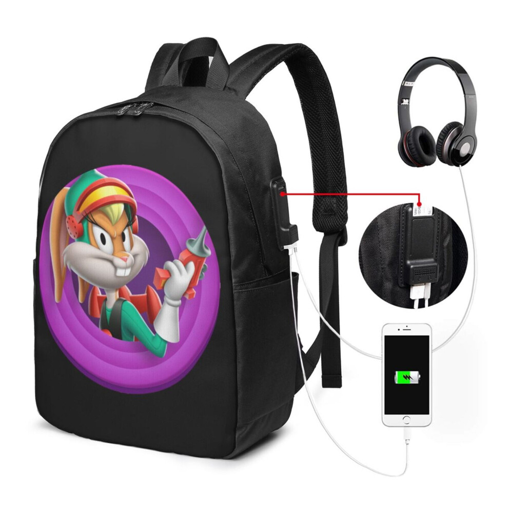 Looney Tunes Travel Laptop Backpack, Water Resistant Anti-Theft Bag With Usb Charging Port, 17 Inch Computer Backpacks For Women Men, College Work 9395123536224
