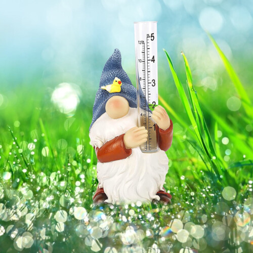 Εκκαθάριση δόντια βροχής από ρητίνη Gnome, Άγαλμα κήπου Gnome από ρητίνη με πλαστικό 1