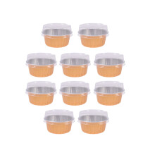 10 bpíosa Cupáin Scragall Alúmanaim Líneáil Cupcake Múnlaí Silicone Líneáil Milseog Sealbhóirí Nollag le Clúdach