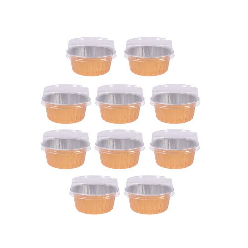 10 st aluminiumfoliekoppar muffinsfoder silikonformar dessertfoder julhållare med lock