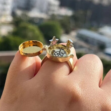Elneeya Fashion, Justerbar Ring, Forgyldt, 2 stk.