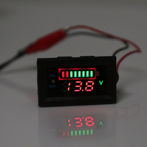 JUNTEX 12V Voltmeter Voltage Meter Lead Acid Battery Capacity Indicator with Switch 1