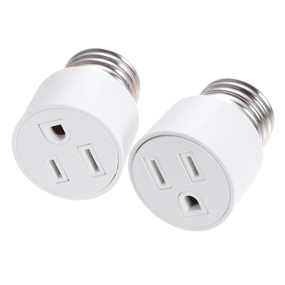 Masteelf 2Pcs Light Socket To Plug Adapter Outlet Plug Converter E26 Bulb Socket Adapter 9395123639697