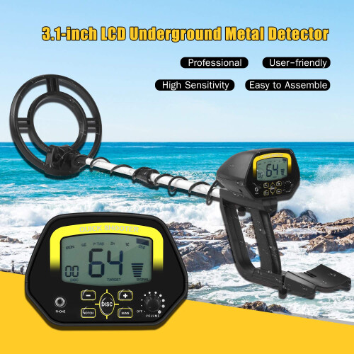 Precision Underground Metal Detector with 3.1 Inch LCD, Adjustable Sensitivity and DISC Modes 1