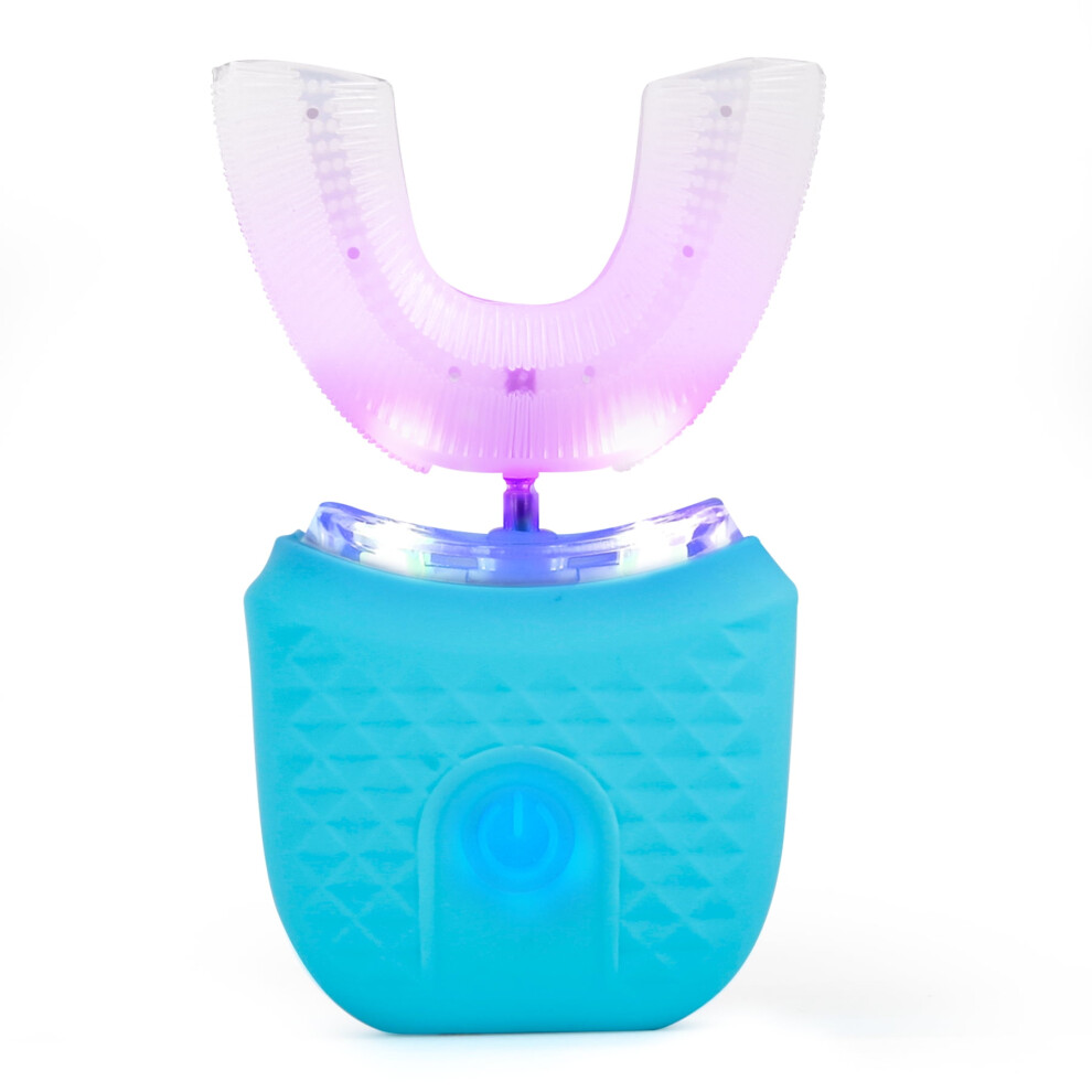 Blue U Shaped Electric Toothbrush, Ultrasonic Automatic Whitening Massage Toothbrush For Adults And Elder With 4 Cleaning Modes