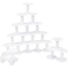 20PCS Small Empty Spools White Plastic Spools Wire Weaving Bobbins Ribbon Chain Tape Spools Craft for Embroidery Thread