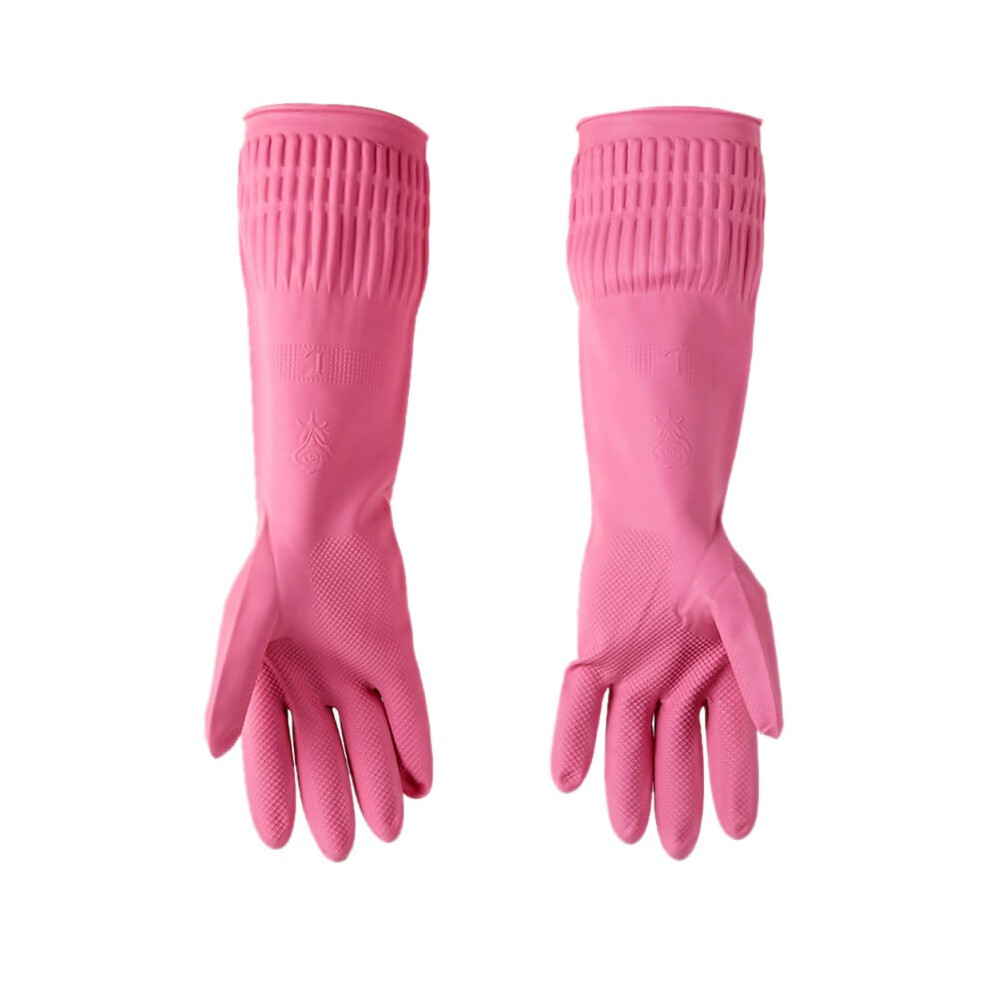 Latex Cleaning Wash Gloves Reusable Waterproof Anti-Corrosion Household Dishwashing Cleaning Rubber Gloves, Non-Slip Kitchen Glove