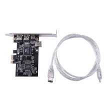 PCIe4Port (3x6Pin+1x4Pin) Firewire800IEEE1394-adapterkaart, hoge snelheid 800Mbps, inclusief gratis 6-pins naar 4-pins kabel.