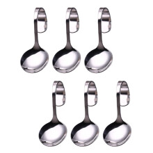 Lot de 6 cuillères de service à manche incurvé en acier inoxydable