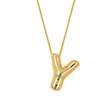 JeashCHAT Bubble Letter Necklace, Balloon Initial Pendant for Women, Compatible with Name Personalized Jewelry Gift for Valentine's Day & Mother's