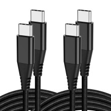 Cabo carregador USB-C para USB-C de 1,8 m (6 pés), pacote com 2 unidades, compatível com Samsung S22/S21/S21Plus/S21Ultra5G/S20/S20+/S21FE, Note20