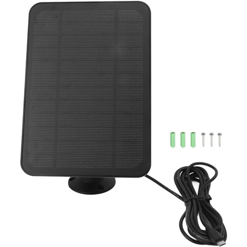 Solcellepanel for sikkerhetskameraer, 4W solcellepanel, utendørs oppladbart batterikamera, justerbart veggmontert sikkerhetskamera, IP65 vanntett