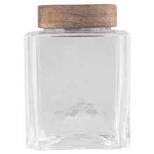 Bocal en verre avec couvercle en bois, récipient à céréales, récipient de conservation alimentaire hermétique, bocal à thé en verre,