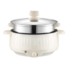 Electric Food Steamer 22cm Stainless Steel Pot Multi Cooker with Lid for Oil Cooking