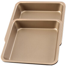 Lot de 2 plats à four carrés Flanera avec couvercle en acier inoxydable