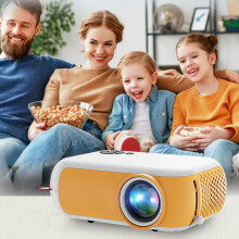 lulshou Home Portable LED Mini Projector, 1080P HD, Supports U-Disk/TF Card/HDMI/AV Cable