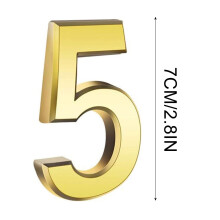 Liquidation Tainini ! Numéros de maison autocollants dorés modernes de 7,6 cm (3 po) de 0 à 9 pour boîte aux lettres, porte, plaque d'adresse -