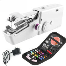 Handheld Electric Sewing Machine, Mini Portable for Home, Travel, DIY, Compatible with Beginners & Adults, White