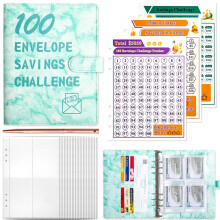 Kehuo 100 Envelopes Challenge Binder, Money Saving Budget Planner with Cash Envelopes - Compatible with budgeting systems