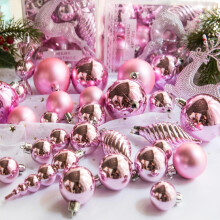 Christmas Ball Ornaments, 30pcs Christmas Tree Ornament Set Pink Shatterproof Ball Decorations for Christmas Party Home Decor