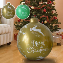 Jacenvly 60cm Inflatable Christmas Ball - Indoor/Outdoor PVC Decor, Compatible with Christmas Tree & Yard, Holiday & Fall Decoration