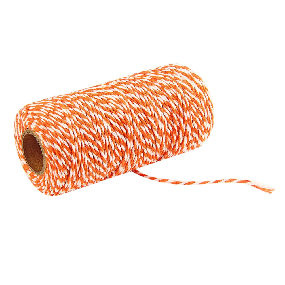 2Mm Thick Cotton Rope 100M Roll, Orange + White, Diy Braided Rope For Crafts, Photo Wall Decor - Compatible With Handmade Knitting Projects 9071309687637
