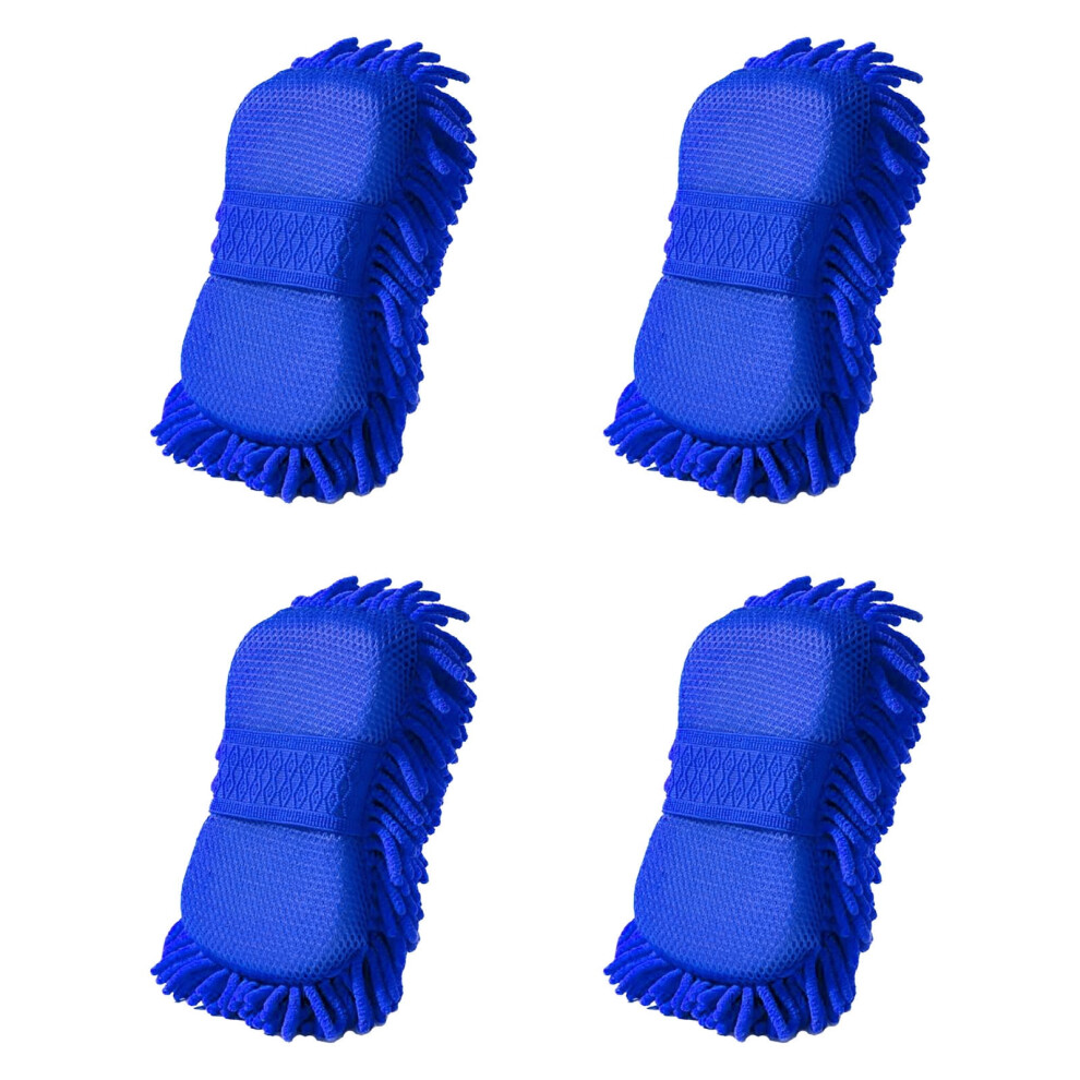 Premium Microfiber Wash Sponge & Cleaning Glove, 2-Sided Lint-Free Absorbent Sponge Compatible With Truck, Suv, Rv, Boat, Motorcycle Coral 9071309688450