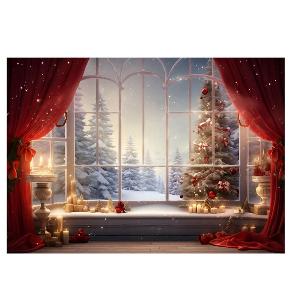 210X150cm Christmas Background Cloth Christmas Window Children Photo Studio Photo Photography Backdrops,A 9071309689037
