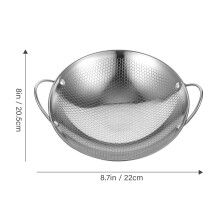 Wok portable Zonh en acier inoxydable avec double poignée - 20 cm