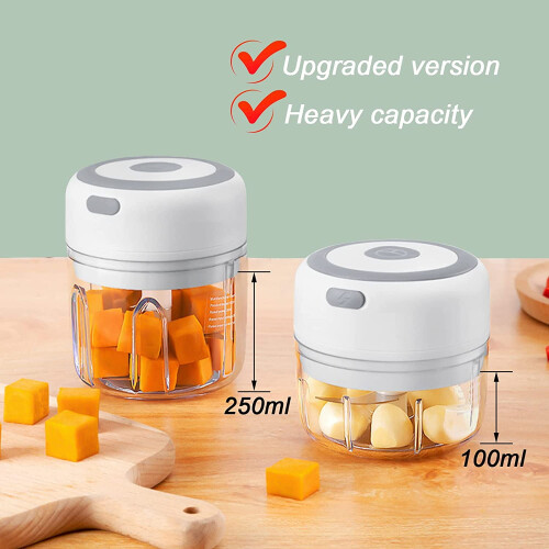 Ηλεκτρικός κόφτης σκόρδου 250ML, Μίνι επεξεργαστής τροφίμων USB για σκόρδο, τζίντζερ, 1