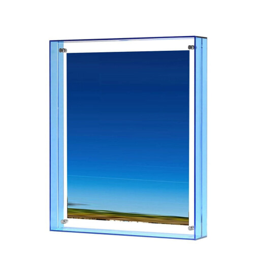 Picture Frame, Stunning Color Acrylic Floating ,Blue
