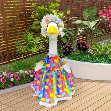 Ensemble d'été Antqov pour oie de porche, vêtements et accessoires mignons pour pelouse, costume d'oie pour décoration extérieure de patio,