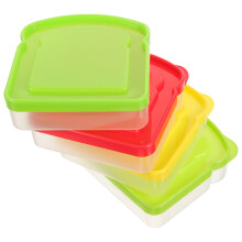 Lot de 4 boîtes à sandwich, pain grillé, bento, repas enfant, en plastique, gain de place