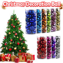 24 boules de Noël décoratives pour sapin de Noël, incassables, à suspendre.