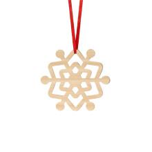 2025 & CISIL - Décoration de Noël Flocon de Neige en Copeaux de Bois - Pendentif en Bois 2D