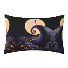 Housses de coussin en peluche L'Étrange Noël de Monsieur Jack, 50 x 75 cm, douces et réversibles, pour lit, canapé, voiture, blanches, sans