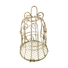 Boîte à bonbons artisanale en fer forgé SNGMN en forme de cage à oiseaux : une élégance rustique pour ranger vos friandises (dorée)