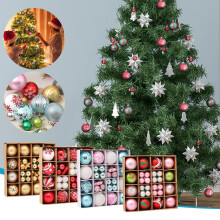 Décorations de Noël Staron, ensemble incassable (multicolore), 44 boules pour sapin, fêtes, mariages, décorations de soirée