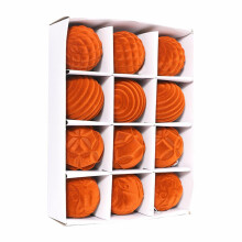 12PCS Velvet Flocked Christmas Ornaments 2.36" Shatterproof, compatible with Xmas Tree, Holiday Wedding Party Decor (Orange)