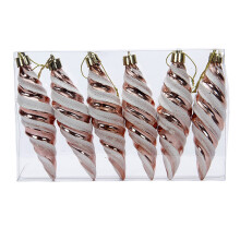 Yonrjhukm Décoration de sapin de Noël brillante, longue et pointue, aux couleurs de fruits, pendentif coloré, lot de 6