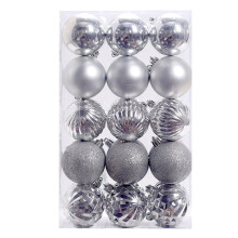Lot de 30 boules de Noël de 6 cm pour décorer le sapin, idéales pour les fêtes de fin d'année et les mariages.