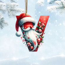 Ornements de Noël CISIL avec initiales, pendentif personnalisé à composer soi-même (26 lettres), monogramme rouge en acrylique pour sapin de