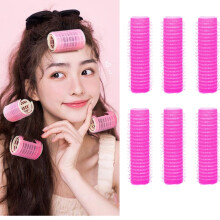 MODANU 6 Pcs Self Grip Hair Rollers No Heat Curlers for Women & Girls - Small Size, Random Colors