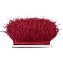 1M 5M 10M 8-10cm Black White Ostrich Feather Trims Ribbon Multicolor Plume for Sewing Feathers Crafts Dress Clothing Decoration Red wine 1m