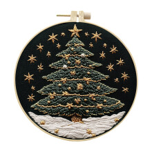 Christmas Tree Embroidery Kit with All Materials Included – Easy DIY Holiday Decor for a Warm Atmosphere & Sense of Accomplishment, Compatible with