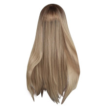 Parrucche bionde Tkrady per donna, capelli umani in offerta, parrucca bob lunga e liscia con frontale in pizzo, 26 pollici.