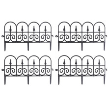 Eease 4Pcs Garden Plastic Fence Pickets for Outdoor Decor