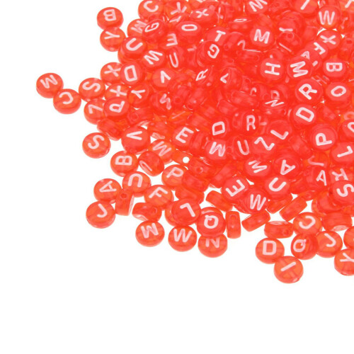 Perline rosse con lettere, accessori fai da te per bracciali e collane - 400 pezzi 1