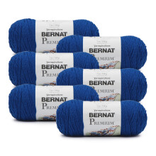 Bernat Premium #4Medium Akrylgarn, Kungsblå 7oz/198g, 360 Yards (6-pack)