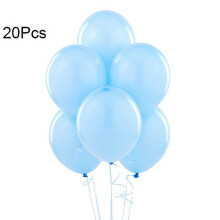 Farfi Lot de 20 ballons en latex pur pour fĂŞtes, anniversaires, festivals et mariages (bleu clair)